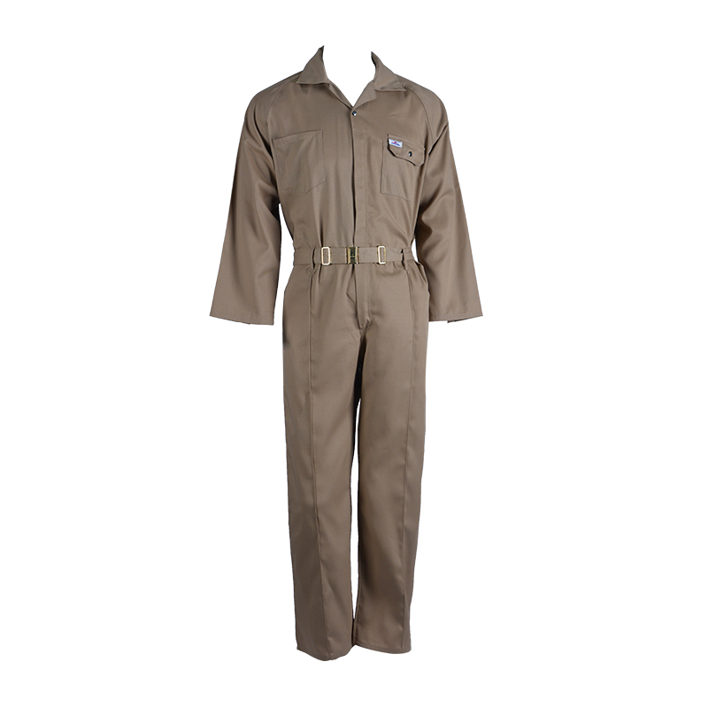 C01 Wytrzymała brązowa odzież robocza z wieloma kieszeniami